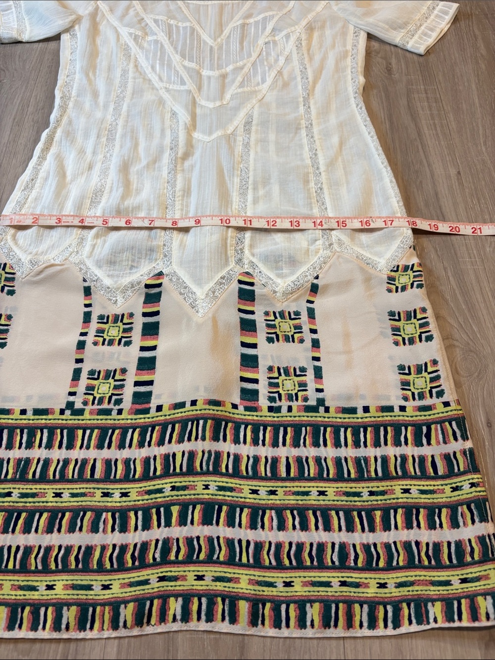BCBGMAXAZRIA Runway Embroidered Lace & Geometric Border Dress - Picture 15 of 16